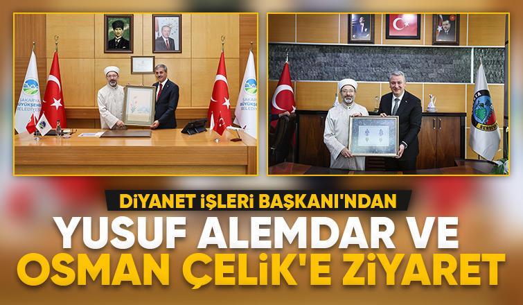 Ali Erbaş, Yusuf Alemdar ve Osman Çelik'i ziyaret etti