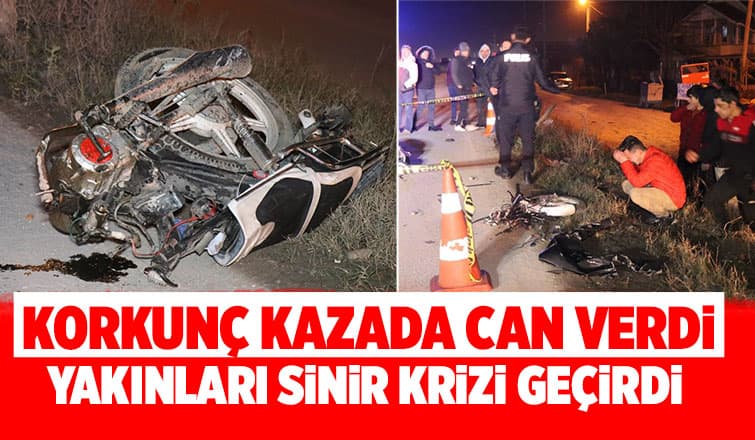 Motosiklet ikiye bölündü sürücü öldü