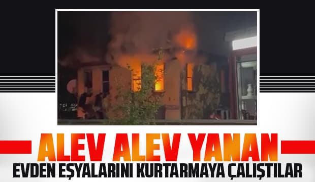 Ev alevlere teslim oldu