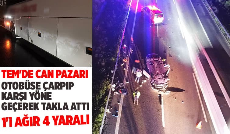  Otoyolda feci kaza: 1'i ağır 4 yaralı
