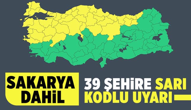 39 Kente Sarı Kodlu Uyarı