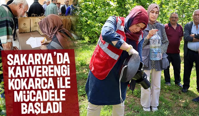 Büyükşehir ekipleri, sahada çiftçilere feromon tuzakları dağıtıyor.
