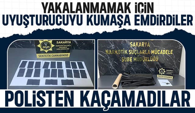 Uyuşturucuyu kumaşa emdirmişler