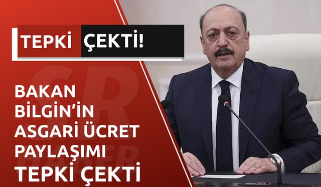 Bakan Bilgin'in Paylaşımı Tepki Çekti