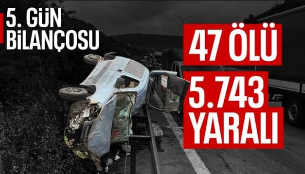 Bayram tatilinde kaza bilançosu ağırlaşıyor: 47 can kaybı