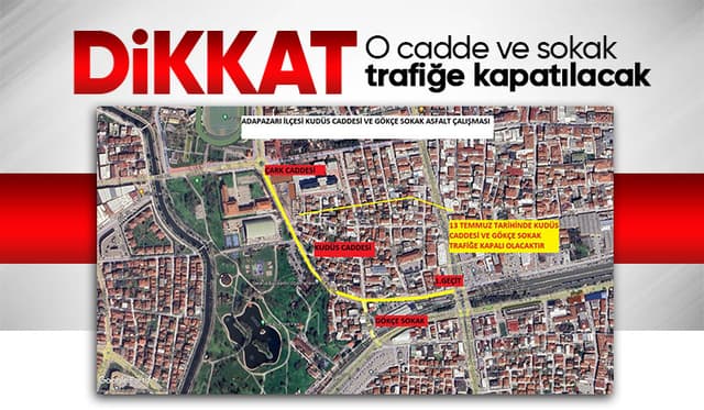 Kudüs Caddesi ve Gökçe Sokak için uyarı