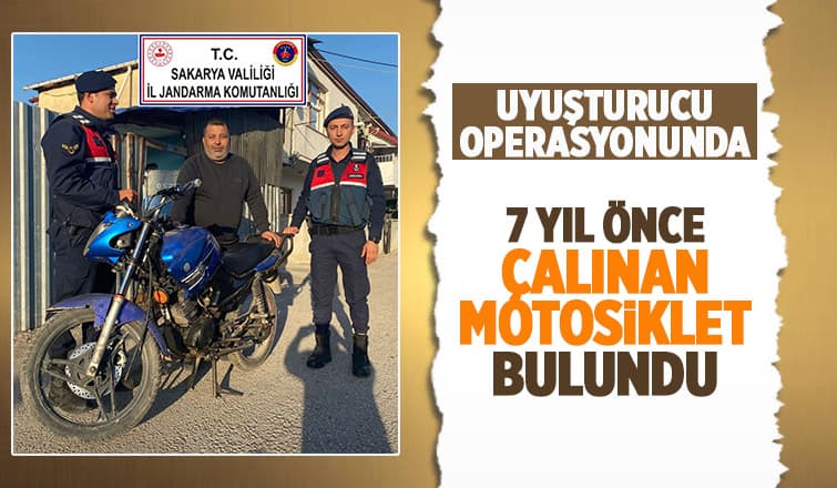 Uyuşturucu Operasyonunda Çalıntı Motosiklet Bulundu