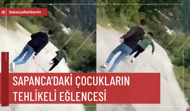Sapanca’da eline silah alan çocukların korkutucu eğlencesi