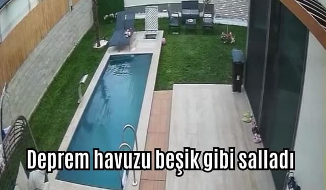 Deprem Anında Havuz Beşik Gibi Sallandı
