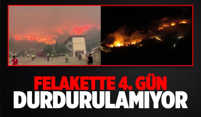 Büyük orman yangını 4. günde sürüyor; Alevler bir köye sıçradı