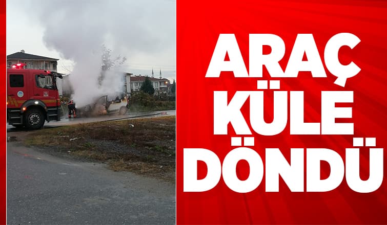 Erenler'de Araç Yandı