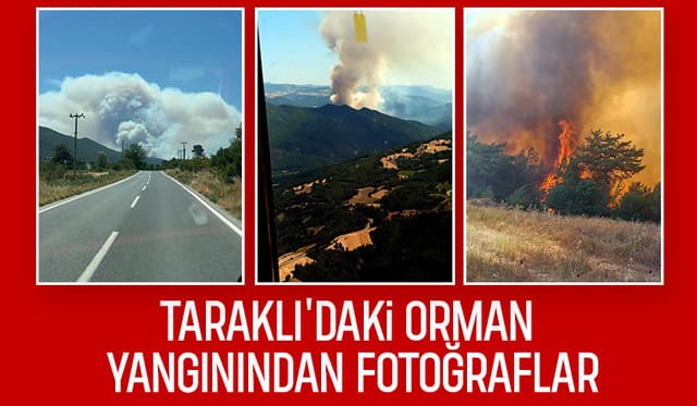Taraklı'daki orman yangınının büyüklüğü fotoğraflara yansıdı