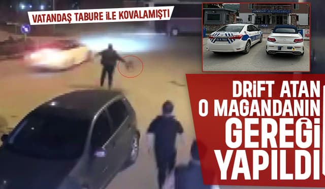 Lüks otomobille drift atan maganda yakalandı