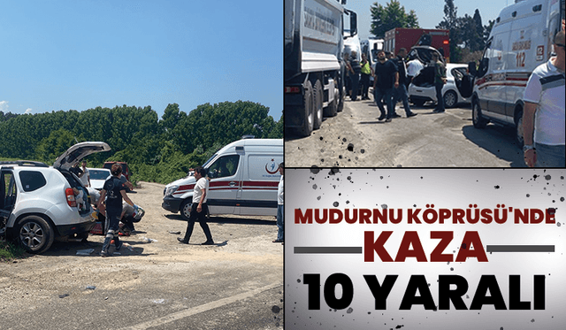 D100 de kaza trafik çift yönlü durdu: 10 yaralı