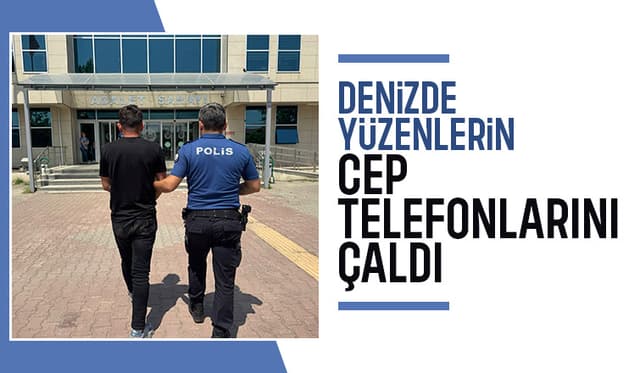 Plajda cep telefonu çalan şüpheli yakalandı