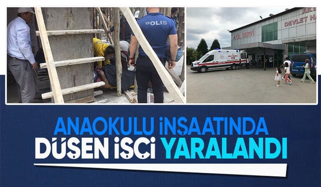 İnşaattan düşen işçi yaralandı