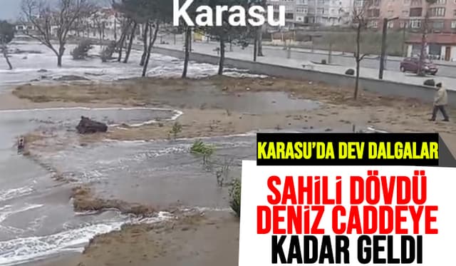 Karasu'da deniz caddeye kadar geldi