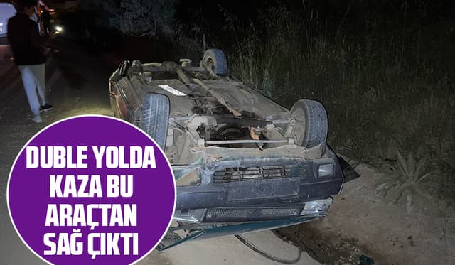 Kaynarca yolunda otomobil takla attı