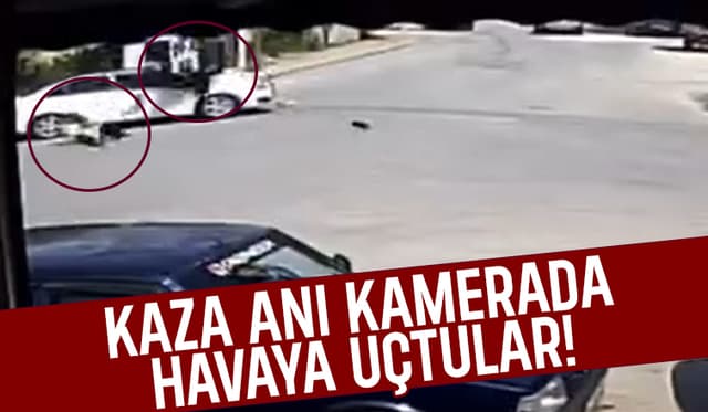 Akyazı'da 2 kişinin yaralandığı kaza kamerada