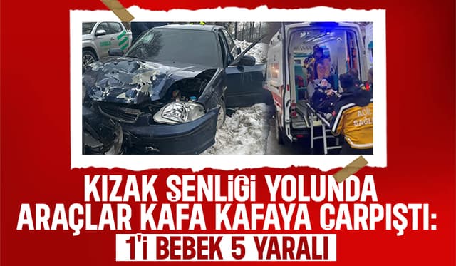 Otomobil ile hafif ticari araç çarpıştı: 5 yaralı