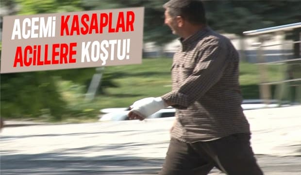 Kendilerini kesen acemi kasaplar acile koştu