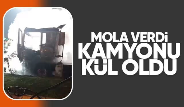 Tesiste panik, kamyon yandı