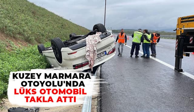 Tırla Çarpışan Lüks Otomobil Su Kanalına Devrildi: 2 Yaralı