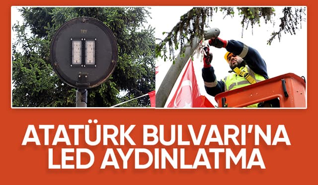 Atatürk Bulvarı'ndaki aydınlatmalarda LED dönemi