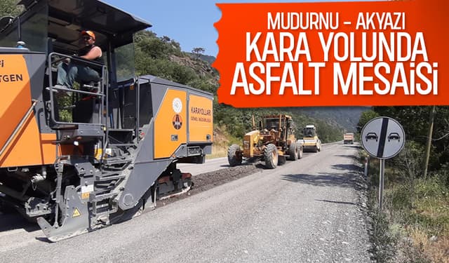 Karayolları ekiplerinin sıcak havada zorlu mesaisi