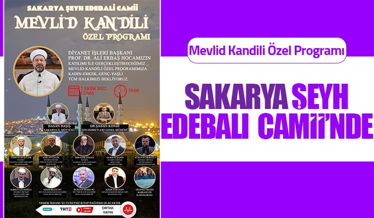 Mevlid Kandili Özel Programı Sakarya'da yapılacak