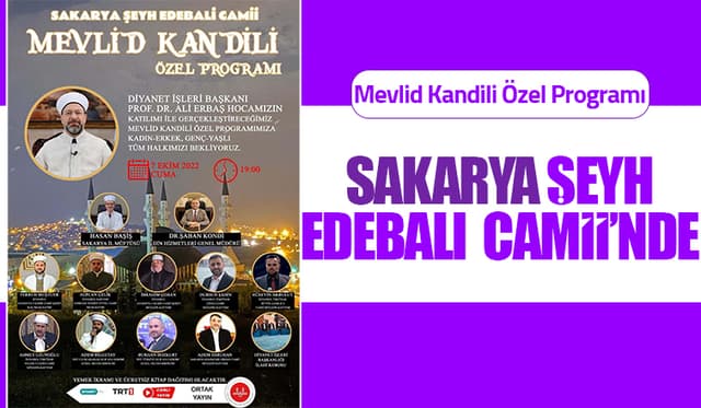 Mevlid Kandili Özel Programı Sakarya'da yapılacak
