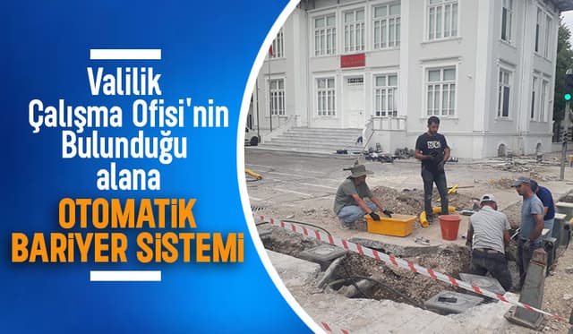 Bulvarda trafiğe kapalı alana otomatik bariyer sistemi