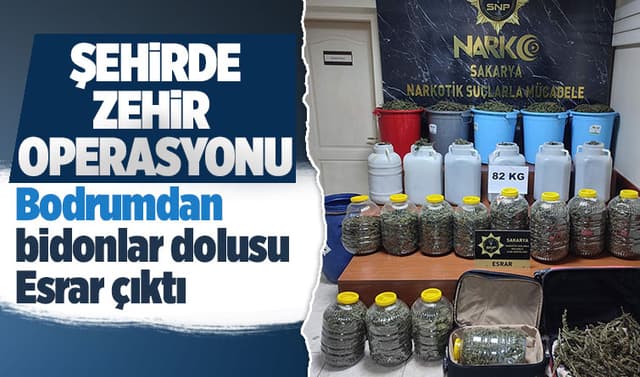 Sakarya'da 82 kilo esrar ele geçirildi