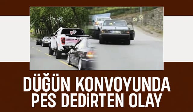 Düğün konvoyunda tepki çeken hareket