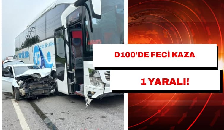 D100'de Kaza İki Araca Çarparak Durabildi!