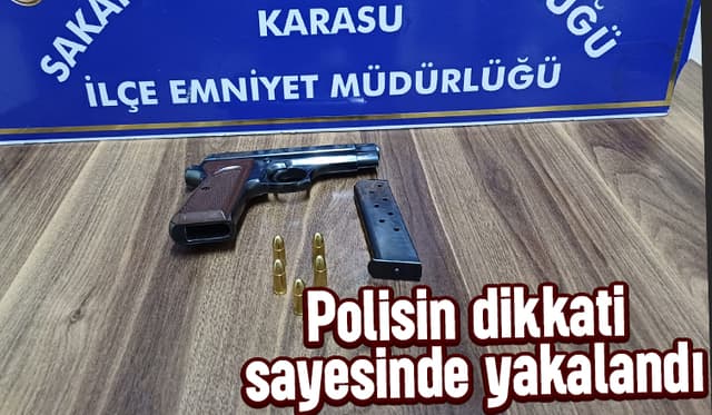 Ruhsatsız silahla yakalandı