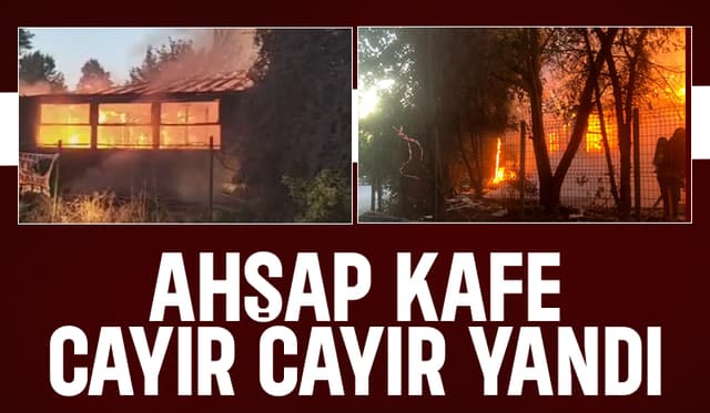 Ahşap kafe alevlere teslim oldu