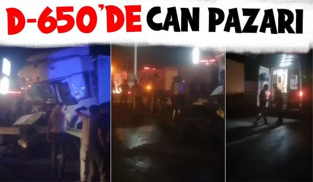 D-650'de Tırlar Çarpıştı  