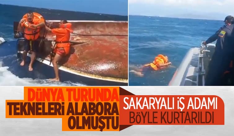 Teknesi batan Sakaryalı iş adamı böyle kurtarıldı