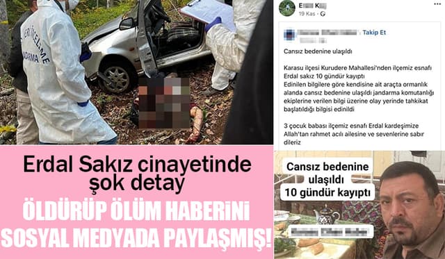 Sakız’ın Katili, Ölüm Haberini Sosyal Medya Hesabında Paylaşmış