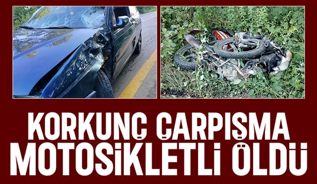 Otomobil ile çarpışan motosikletli öldü