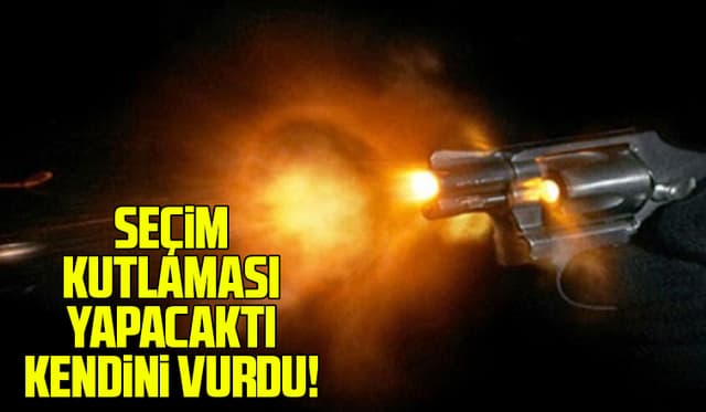 Seçim kutlamasında kendini vurdu