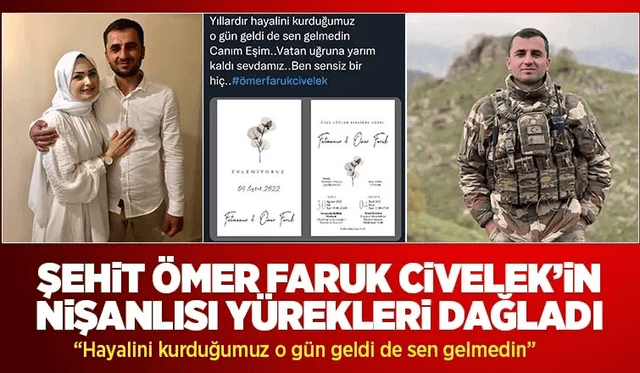 Şehit Ömer Faruk Civelek'in Nişanlısı Yürekleri Dağladı 