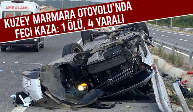 Otomobil Tabelaya Çarptı, Can Pazarı Yaşandı: 1 Ölü, 4 Yaralı