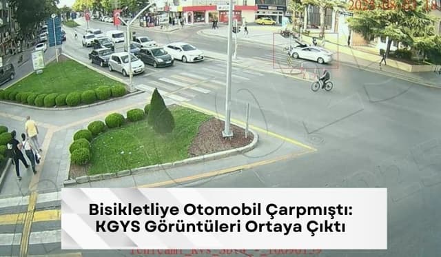 Bisikletliye Yaya Geçidinde Otomobil Çarpmıştı: O anlar Kameralara Yansıdı