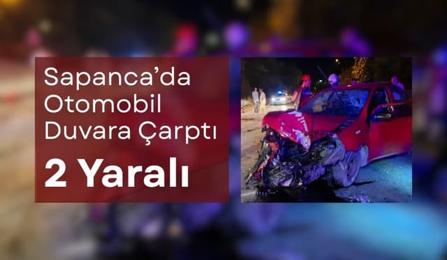 Otomobil Duvara Çarptı, 2 Kişi Yaralandı