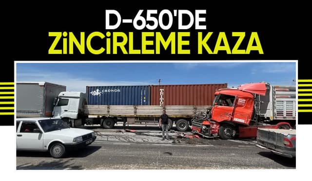 D-650'de üç tır birbirine girdi