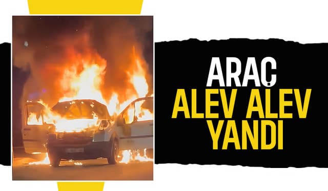 Serdivan’da panik anları, araç alev topuna döndü