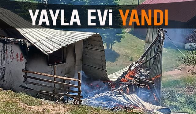 Yayla evi kül oldu