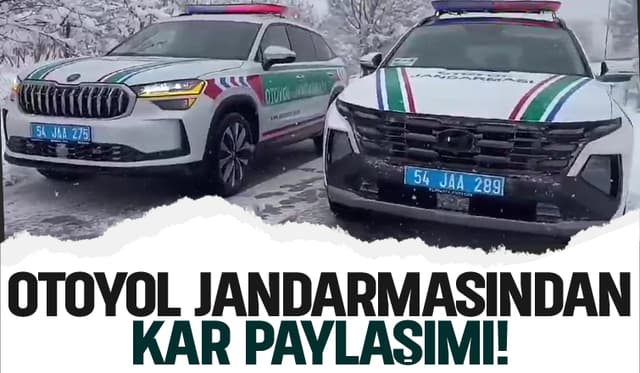 Otoyol jandarmadan kar altında nöbet